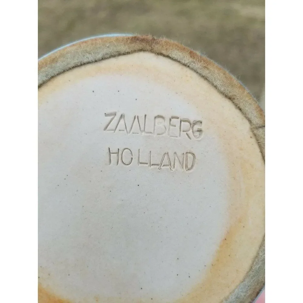 Zaalberg Holland Cylinder Vase Vintage mid century modern MCM Meindert Blue Tan